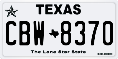 TX license plate CBW8370