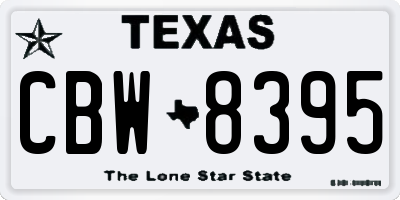 TX license plate CBW8395