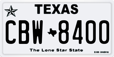 TX license plate CBW8400
