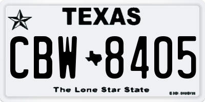 TX license plate CBW8405