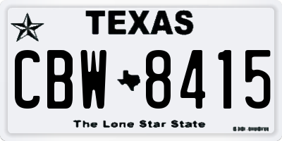 TX license plate CBW8415