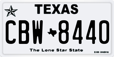 TX license plate CBW8440