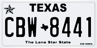TX license plate CBW8441