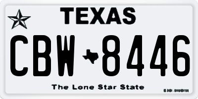 TX license plate CBW8446
