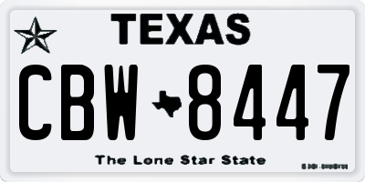 TX license plate CBW8447