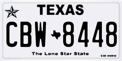 TX license plate CBW8448
