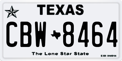 TX license plate CBW8464