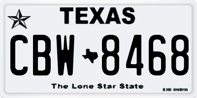 TX license plate CBW8468