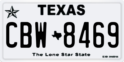 TX license plate CBW8469