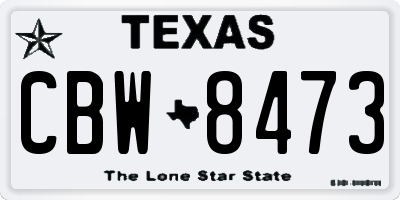 TX license plate CBW8473