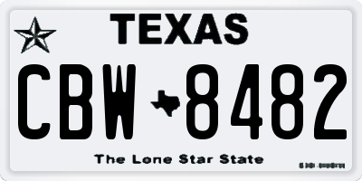 TX license plate CBW8482