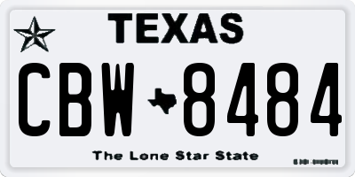 TX license plate CBW8484