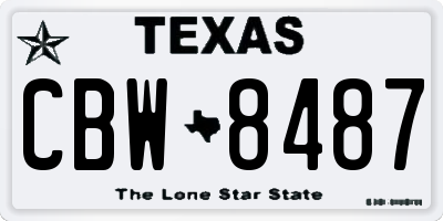 TX license plate CBW8487