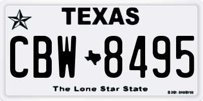 TX license plate CBW8495