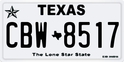 TX license plate CBW8517