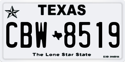 TX license plate CBW8519