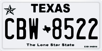 TX license plate CBW8522