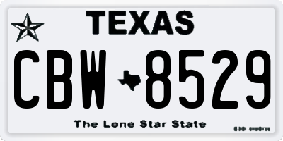 TX license plate CBW8529