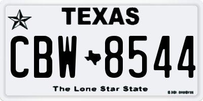 TX license plate CBW8544
