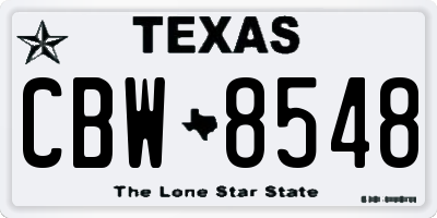 TX license plate CBW8548