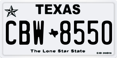 TX license plate CBW8550