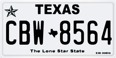 TX license plate CBW8564