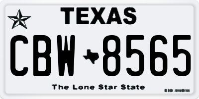 TX license plate CBW8565