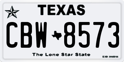 TX license plate CBW8573