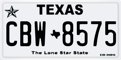 TX license plate CBW8575