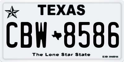 TX license plate CBW8586