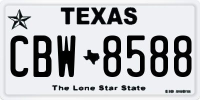 TX license plate CBW8588