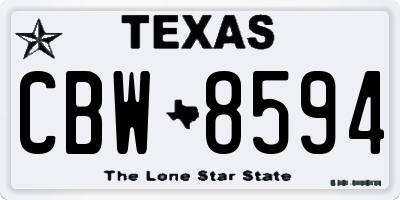 TX license plate CBW8594