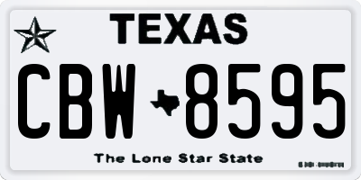 TX license plate CBW8595