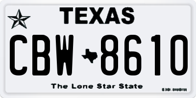 TX license plate CBW8610