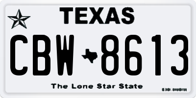TX license plate CBW8613