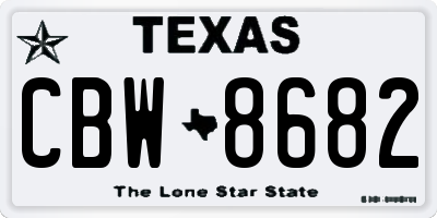 TX license plate CBW8682
