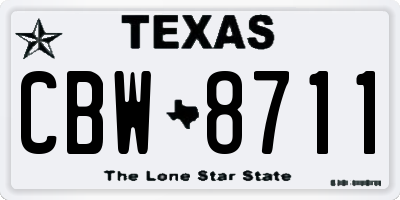 TX license plate CBW8711