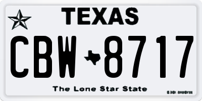 TX license plate CBW8717