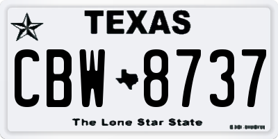TX license plate CBW8737