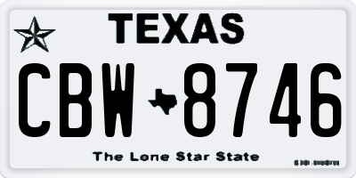 TX license plate CBW8746