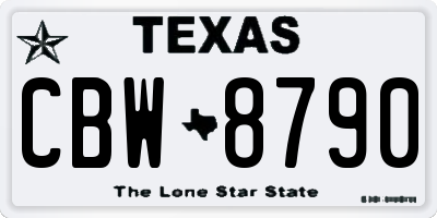 TX license plate CBW8790