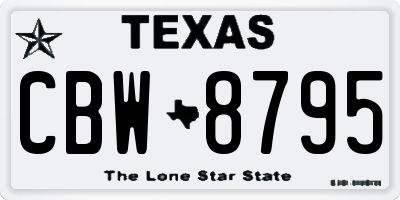 TX license plate CBW8795