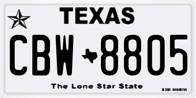 TX license plate CBW8805