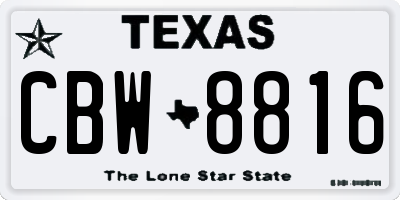 TX license plate CBW8816