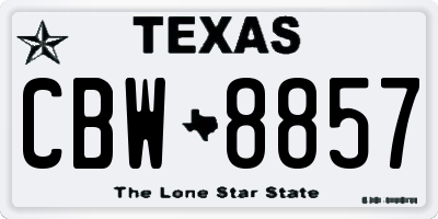 TX license plate CBW8857