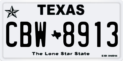 TX license plate CBW8913