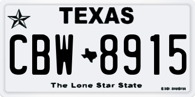 TX license plate CBW8915