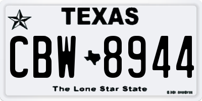 TX license plate CBW8944