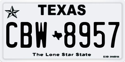TX license plate CBW8957