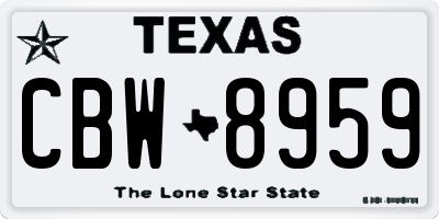 TX license plate CBW8959
